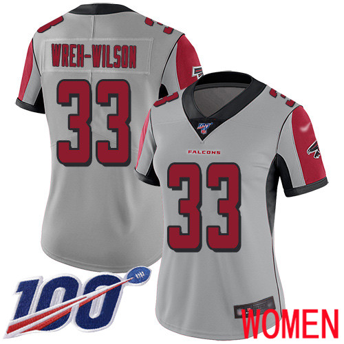 Atlanta Falcons Limited Silver Women Blidi Wreh-Wilson Jersey NFL Football #33 100th Season Inverted Legend